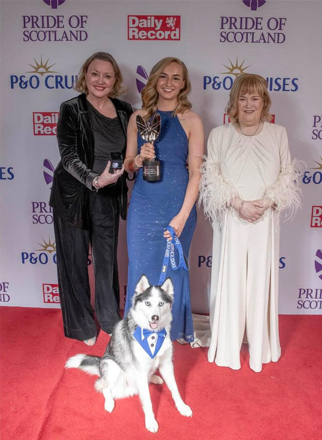 Ashleigh, Blu, Laurie Brett & Susan Boyle - 2025 Pride of Scotland Award Winners