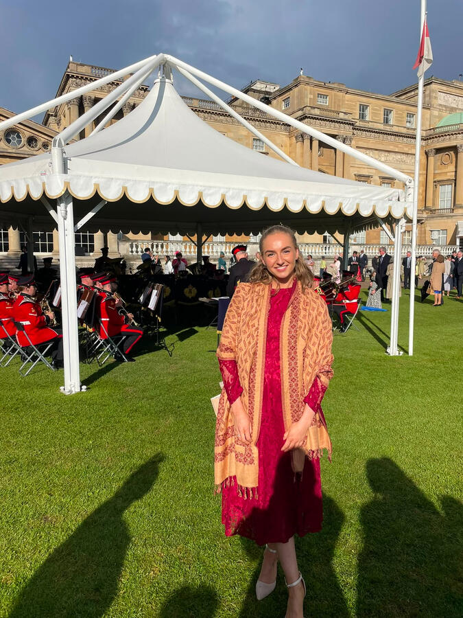 Ashleigh at Buckingham Palace garden party